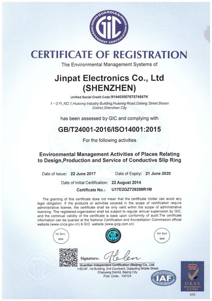 中国 JINPAT Electronics Co., Ltd 認証